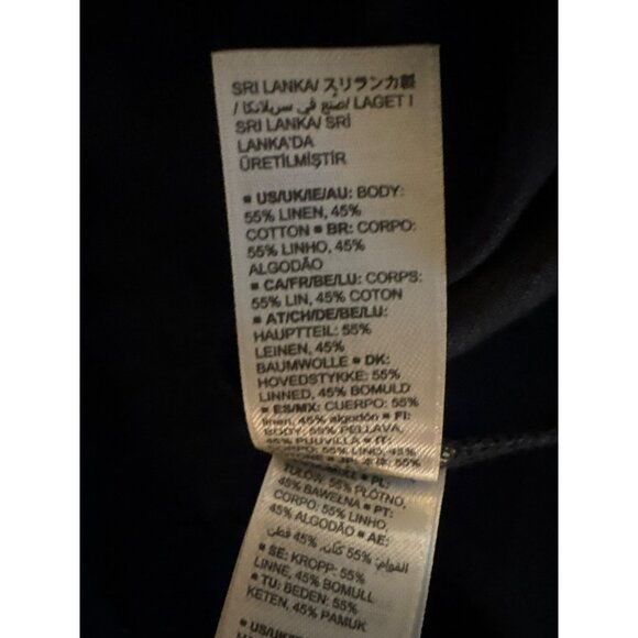 NWT Goodthreads Linen/Cotton Blend Black Tiered Flutter Sleeve Dress S - Picture 7 of 9